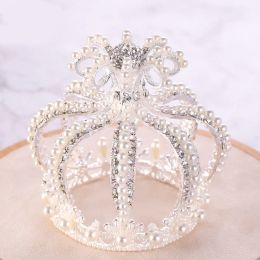Bijoux Forseven Shining Crystal Simulate Pearls Tiaras Crowns Bandons Princess Diadem Bride Noiva Mariage de mariage Bijoux décoratif