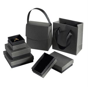 Cajas de regalo para joyas, collar, pulsera, pendientes, organizador de almacenamiento de anillos, caja de embalaje de joyería de cartón, contenedor con esponja en el interior