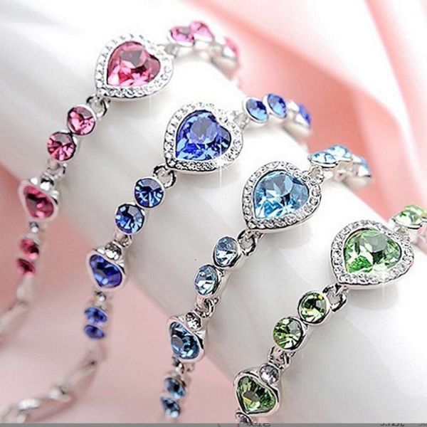 Bijoux cadeau mode femmes plein diamant Couple Constellation océan coeur cristal Bracelet