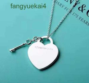 Bijoux cadeau amour clé t famille collier femme Di famille Issn petit classique en forme de coeur pendentif en forme de coeur polyvalent mode collier chaîne