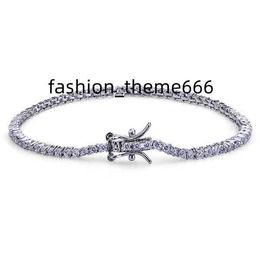 Bijoux cadeau chaîne de luxe 3/4/5/6mm 7/8 pouces hommes glacé coupe Tennis Cz Bracelet Triple serrure Hiphop 1 rangée luxe Bracelets fille hommes colliers