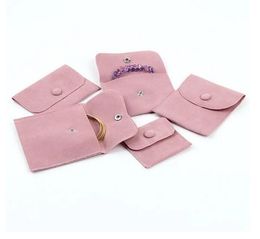Jewelry Gift Packaging Envelope Bag with Snap Fastener Dust Proof Jewellery Gift Pouches Made of Pearl Velvet Pink Blue colors Different Sizes