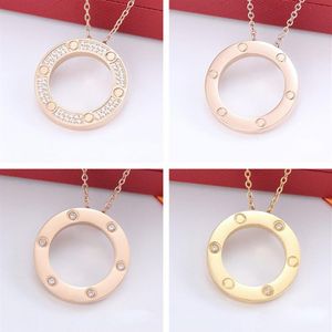 Sieraden Goud Zilver Ketting Kerstcadeau Mannen Vrouwen Diamant Liefde Hanger Necklace3010