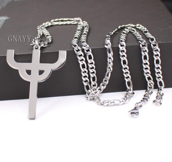 Bijoux gothique Punk Judas prêtre collier en acier inoxydable Men039s pendentif préféré merch logo symbole charme amulette 6237175