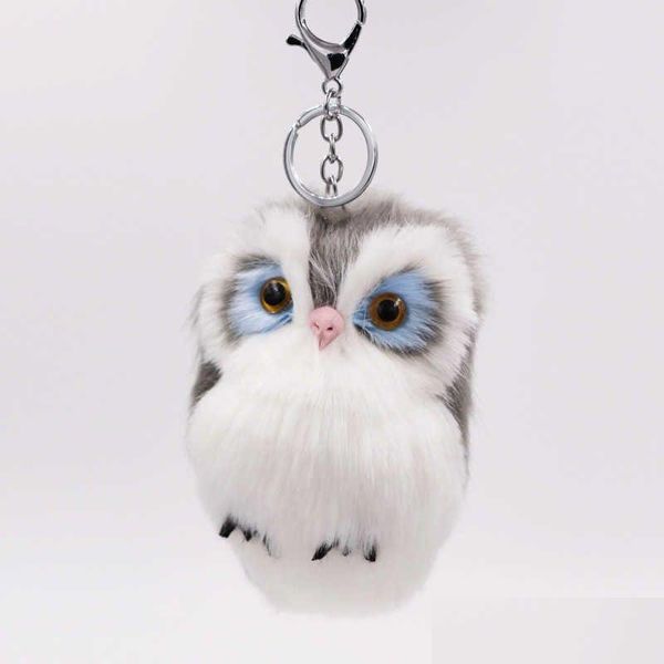 Joyería Hairball Colgante Llaveros Nuevo Imitación Conejo Pelo Búho Bolsa de Piel Coche Precioso Animal Drop Entrega Bebé, Niños Accesorios de Maternidad DHHTV