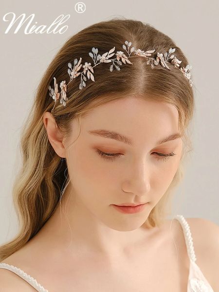 Joyería hecha a mano, diademas de flores de cristal para mujer, accesorios para el cabello de boda nupcial, diademas para fiesta, tocado de novia, regalo de joyería