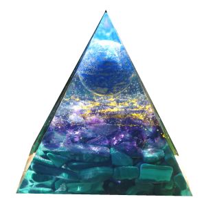 Sieraden handgemaakte lapis lazuli bol orgone piramide amethist malachiet kristal genezing orgoniet 60 mm