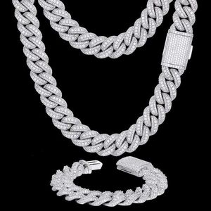 Sieraden Hip Hop Men Bling 18mm Gold vergulde messing CZ Zirkon Diamond Iced Out Cuban Link Chain voor rapper