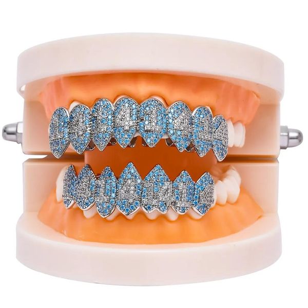 Bijoux Hip Hop Dents Grillz Ensemble Unisexe Haut Bas Bouche Or Argent Couleur Dent Unique Caps Silicone Vampire Cadeau Pour Bijoux De Noël