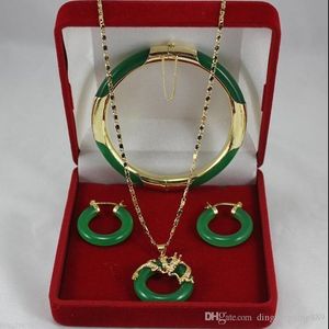 bijoux vente chaude nouveau - Dernières ! Bijoux fantaisie collier de jade vert pendentifs, boucles d'oreilles, bracelets