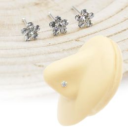 Bijoux Hotsale Sterling Sier fleur en forme de Nez Piercing Nez Stud bijoux de corps Piercing Nariz Aros Plata Ley Percing Nez