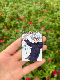 Bijoux hunterxhunter killua badge en émail dur en soie sablonneuse et effets duo chrome