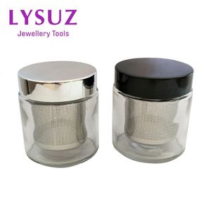Pots à bijoux, tasse de lavage en diamant, montre, petites pièces, nettoyage de pierres précieuses, Pot en verre avec tamis, LYSUZ 221205