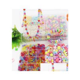 Sieraden sieraden maken kit diy colorf pop kralen set creatieve handgemaakte geschenken acryl veter snijsten ketting armband ambachten voor kid dh2hn