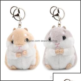 Sieraden sleutelhangers schattig zacht pluche cartoon dier sleutelhanger kleine hamster speelgoedpop sleutelhanger gevuld muis hanger ketting dames tasbedels Dhlde