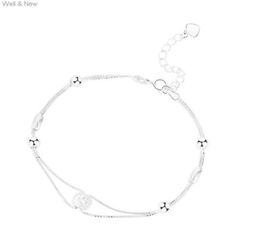 Jewelry Korean S925 Silver Simple Zircon Bracelet Women039s Fashion Version Double Layer Strip Wedding Gift38312982428316