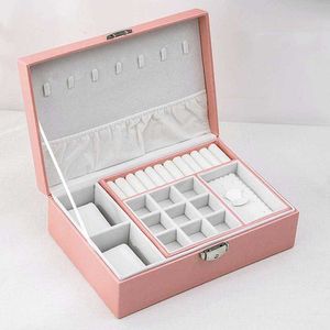 Caja estampada con capacidad de cuero para joyería, almacenamiento de maquillaje multifunción, organizador de viaje de belleza 230814