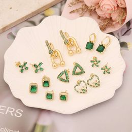 Pendientes de amor con estilo personalizados, esmeralda clara, joyería E430