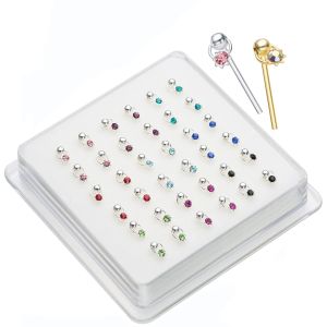 Bijoux Lot de 36pcs Fine bijoux 925 argent sterling hiphop nez anneau de nez étoile étoile étoile peloton de nez perçage nariz plata mujer