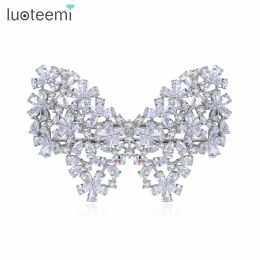 Bijoux lutoteemi nouvelle déclaration tendance papillon baritte pince à cheveux cz bijoux de cheveux en cristal pour femmes accessoires de cheveux de fête de mariage