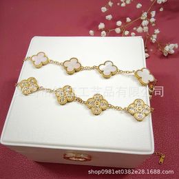 Bijoux Bracelet de luxe Chaîne de créateurs Vanca Kaleidoscope 18k Gold Van Clover Bracelet avec cristaux étincelants et diamants Cadeau parfait pour les filles MO1Y