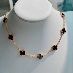 Bijoux Luxury Vanca Designer Accessoires Ten Flower Pendant Collier Lucky Four Leaf Grass 10 Collier de fleur Collier Collier Collier Fritillaria Agate UI1D