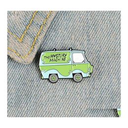 Joyería Mágico Coche Verde Esmalte Pines El Misterio Hine Insignias Broches Para Mujeres Mochila Bolsa Pin Dibujos Animados Lindos Regalos 2461 T2 Drop De Dhovt