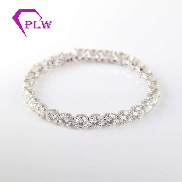 Fabricante de joyas personalizado de oro blanco de 14k 6 mm Corte redondo de corte redondo Diamante Diamante Pulsera de tenis
