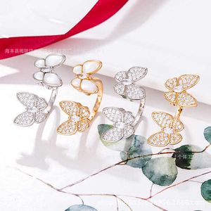 Sieraden master ontwerpen vaned originele ringen vlinderring verzilverd 18k rosé goudopening verstelbaar met originele logo vanlybox