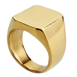 Bijoux chevalière pour hommes, bijoux géométriques simples, bague en or jaune 14 carats, couleur Pure, taille américaine