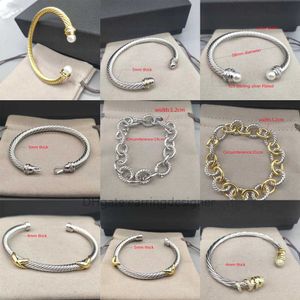 Sieraden Heren Dy Trend Armband Gouden Bedel Ontwerper Dames Platina Gedraaide Draad Armbanden Hot Ronde Vergulde Hoofd Hennep Mode Veelzijdige Verkopende Sieraden