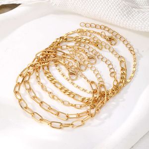 Bijoux de style métal final minimaliste Bracelet à chaîne fine personnalisée artisanat en or en couches hip hop personnalisé pour les femmes