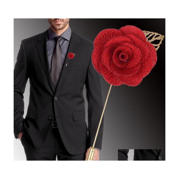 Bijoux Mticolor Fleur Broche Pour Hommes Pin Costume D'affaires Revers De Mariage Accessoires De Marié Cadeau En Gros Drop Livraison Fête Même Dht1K