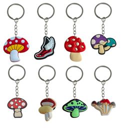 Jewelry Mushroom porte-clés pour la fête de Noël d'anniversaire Favors Gift Tags Goodie Bag Sober Gifts Key Pours Sac à main Charmes Femmes Keyrin Ot2YC