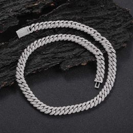 Chaînes de collier de bijoux pour hommes Chaîne 10 mm Moisanie Bracele Femmes Sier Cuban Link Chain Pass Diamond Eser Gra VVS Moisanie Collier Cubain Personnalize