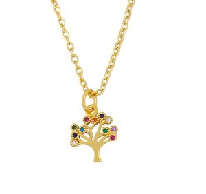 Colliers de bijoux Pendants Collier de chaîne pour les yeux arbre zircone bijoux cube cristal CZ charme de mode wh45h