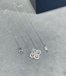 Colliers de bijoux blanc plaqué 925 argent gradued de luxe de luxe de concepteurs de marques géométriques célèbres femmes rondes en cristal en or 689839