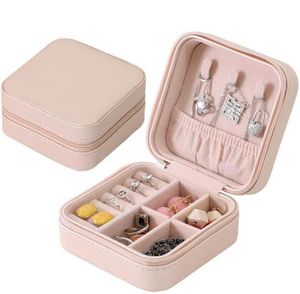 Caja organizadora de joyas, caja de viaje para joyas, caja portátil para joyas, caja de almacenamiento de cuero, venta al por mayor