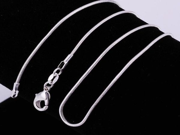 Bijoux Autres Accessoires 1MM 1624 pouces 925 Collier de chaîne de serpent en argent sterling Colliers de serpent de mode2973539