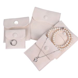 Sac d'emballage de bijoux fermeture à pression Super doux velours cadeau Bracelet sac délicat collier boucles d'oreilles anneau pochette de rangement