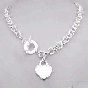 Sieraden Hanger Kettingen Hart Ot Gesp Liefde Ketting Voor Dames En Heren Sier Plating Dikke Ketting Jewerly Designer Link Chain282W D Dhbvo