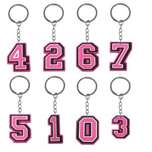 Jewelry Numéro rose porte-clés pour les prix en classe Prises de clé Favors Gift Birthday Christmas Keyring SCHOOL DIGNAG