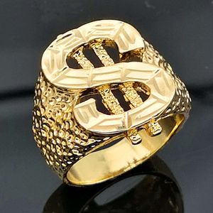 Bague en forme de fleur de voiture pour hommes, bijoux plaqués, hip-hop agressif, créatif, Dollars