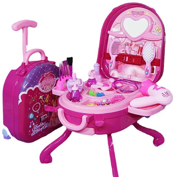 Bijoux jouer maison ensemble enfants coiffeuse jouets pour filles de 3 à 8 ans maquillage enfants maternelle bagages cadeau d'anniversaire 231113