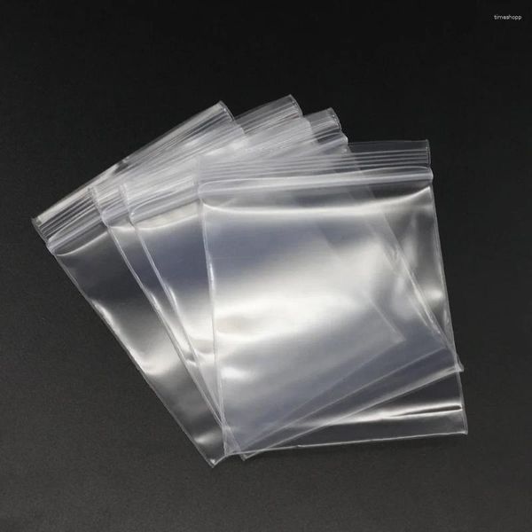 Sachets de bijoux 1 paquet 4 6/5 7/6 8/7 10cm Emballage en vrac Emballage Évacué Zip Zippé Sacs transparents en plastique en plastique reclosable pour stockage de bricolage