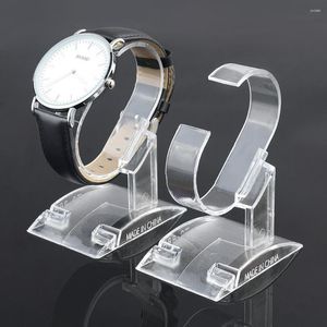 Sachets de bijoux 10 / 20pcs C Type de type Plastic Clear Watch Bracelet Showcase Rack Rack Store Stand Stand Organizer