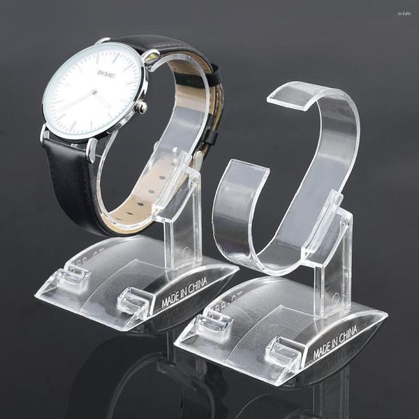 Bolsas de joyería 10/20 piezas tipo C plástico transparente reloj pulsera exhibidor estante soporte tienda minorista soporte organizador