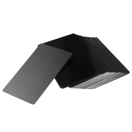 Bolsas de joyería 100 PCS Tarjeta de aleación de aluminio negra Visita de negocios de metal en blanco 0,2 mm de espesor
