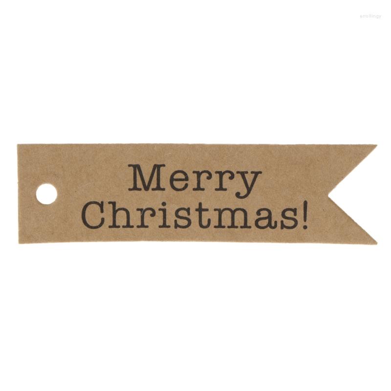 Schmuckbeutel 100 x/Set Weihnachtsgeschenkanhänger Kraftpapier zum Aufhängen mit Juteschnur zum Aufhängen von Verpackungskarten, Etikett, rechteckig
