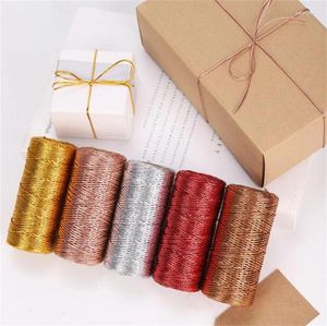 Sieradenzakjes 100M DIY Goud Zilver Touw String Macrame Koord Lint Ambachten Voor Naaien Touw Gedraaide Draad Thuis Textiel Decoratie